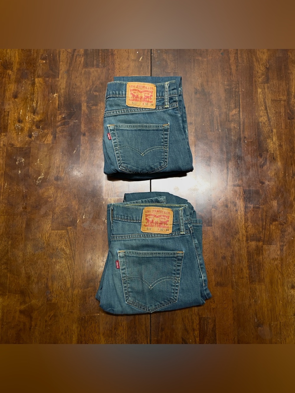 Levis 511 32 x 34 Blue Jeans Mens Slim Straight Lot Of 2